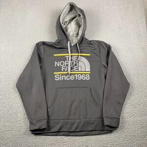 The North Face Hoodie Sweatshirt Men's Medium Gray Graphic Logo